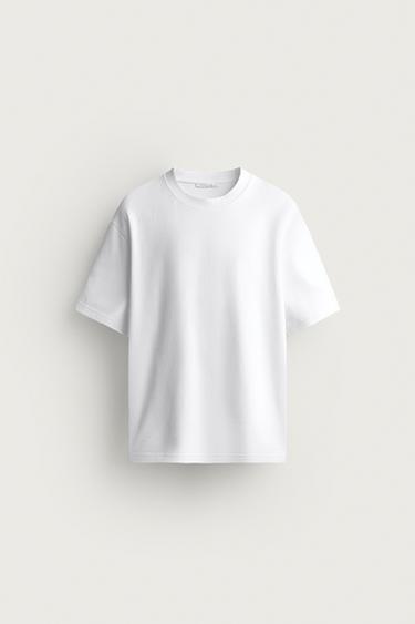 RELAXED FIT INTERLOCK T-SHIRT /04 - White by Zara
