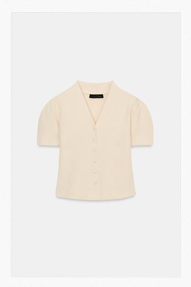 ENSEMBLE VESTE ET JUPE EN MAILLE STRUCTURÉE - Gris de Zara - Image 14