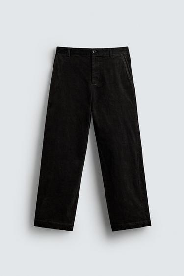 PANTALÓN CARROT FIT ESTRUCTURA - Negro de Zara