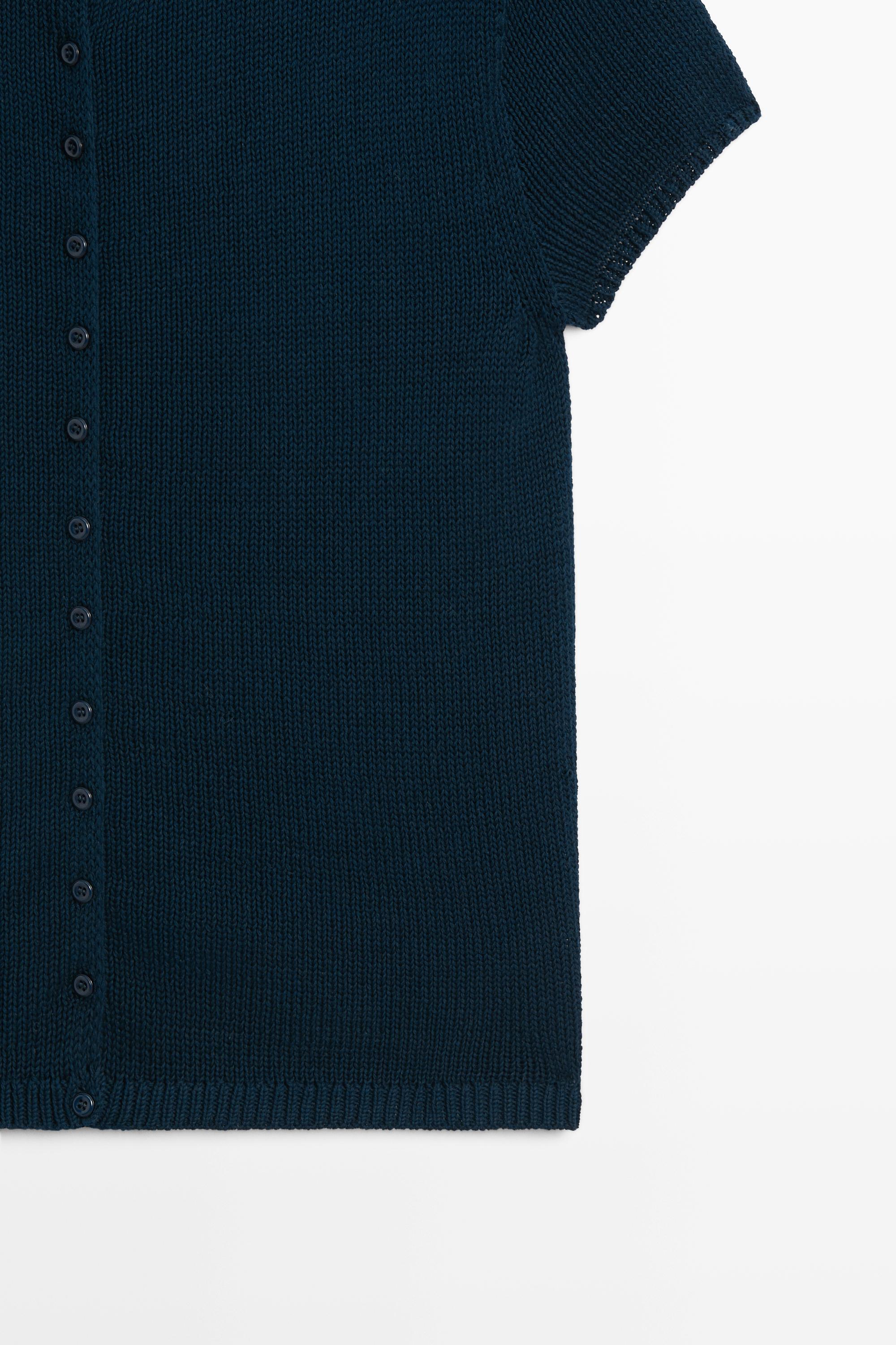 Cotton silk blend knit cardigan
