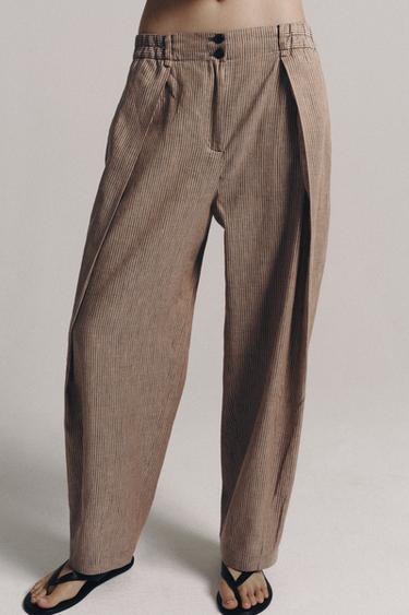BUNDFALTENHOSE AUS LEINENMISCHGEWEBE ZW COLLECTION - Orange von Zara