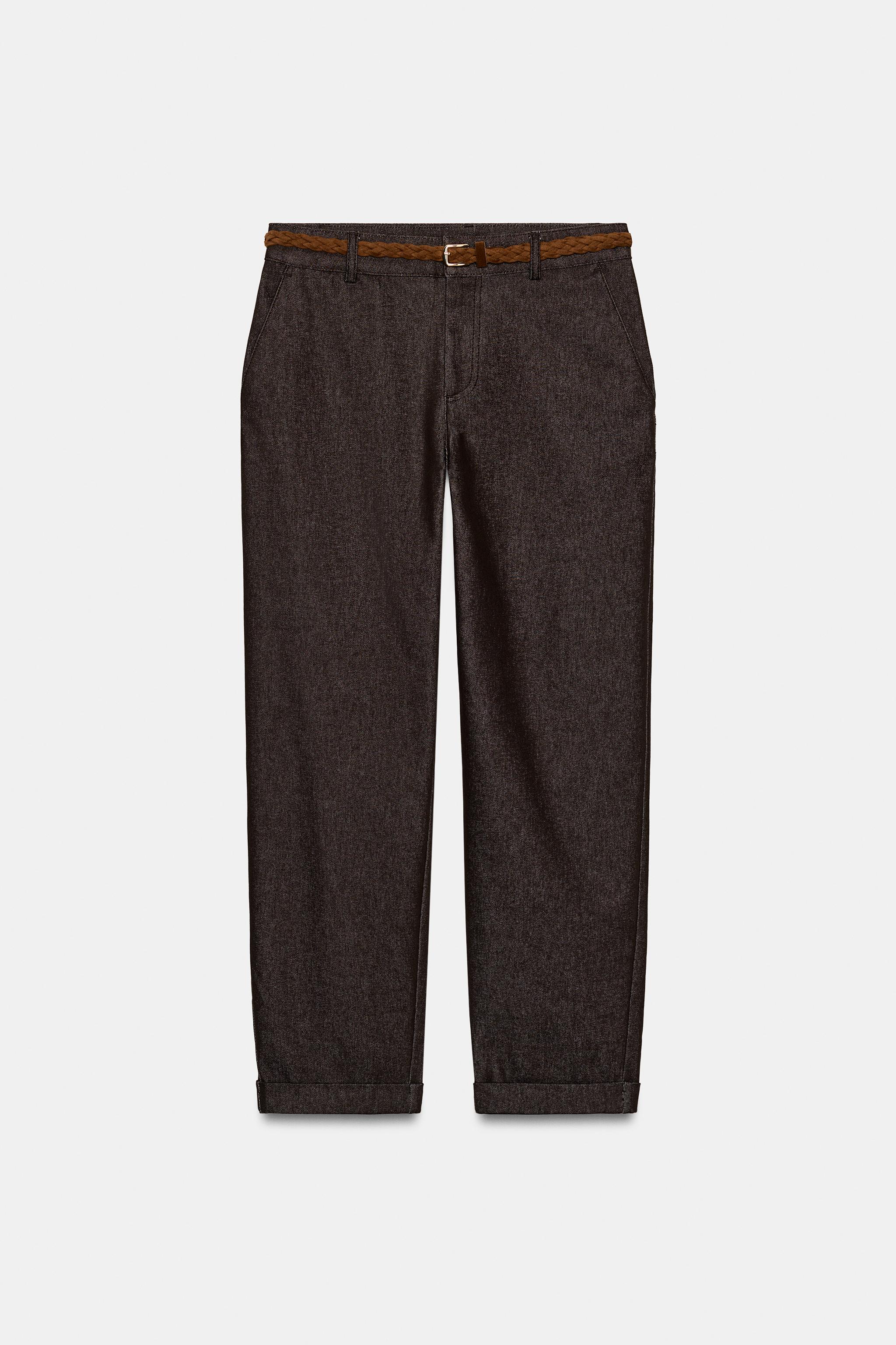 BRAIDED BELT CHINO PANTS