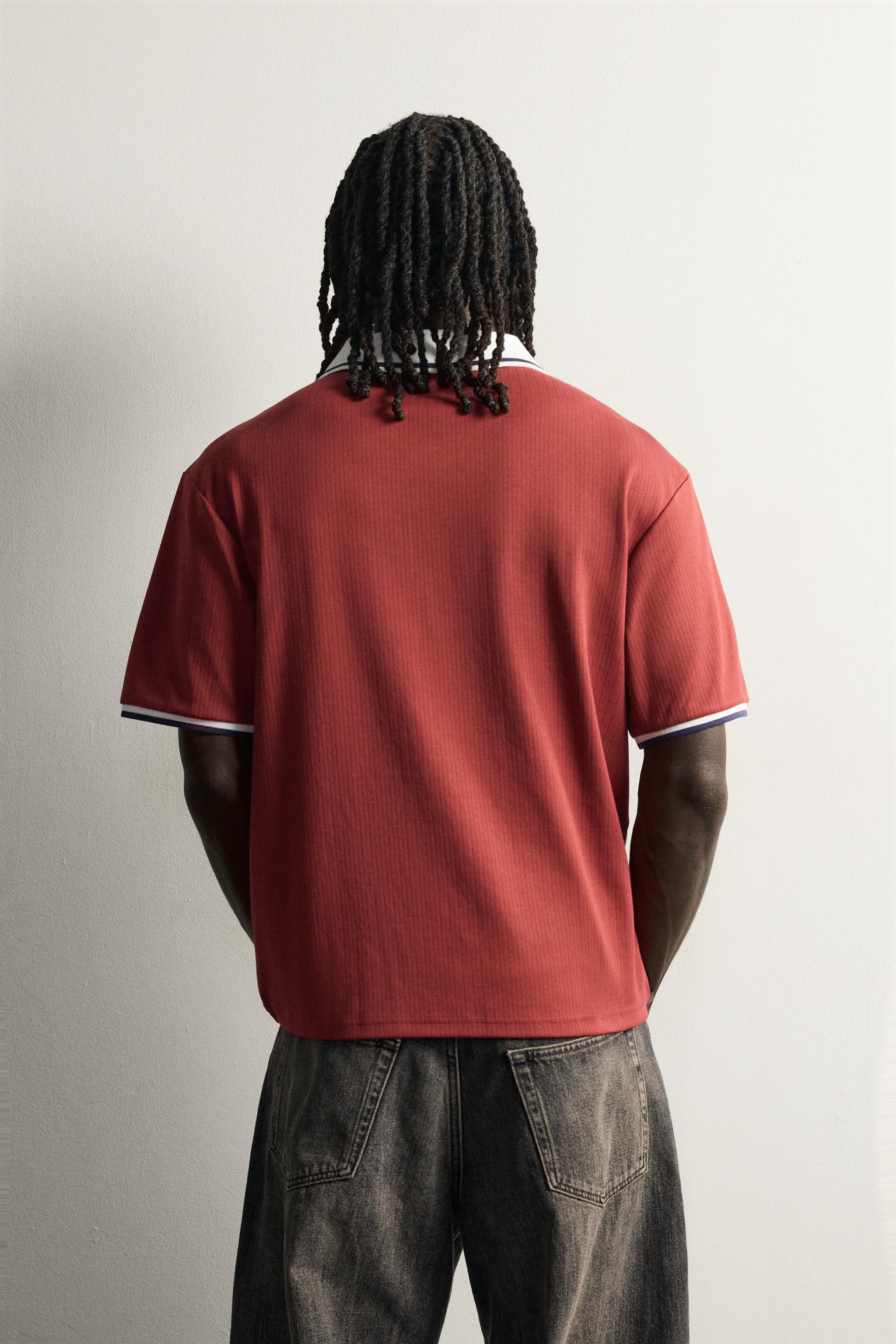 Zara RELAXED FIT RETRO FUTBOL POLO görsel 3