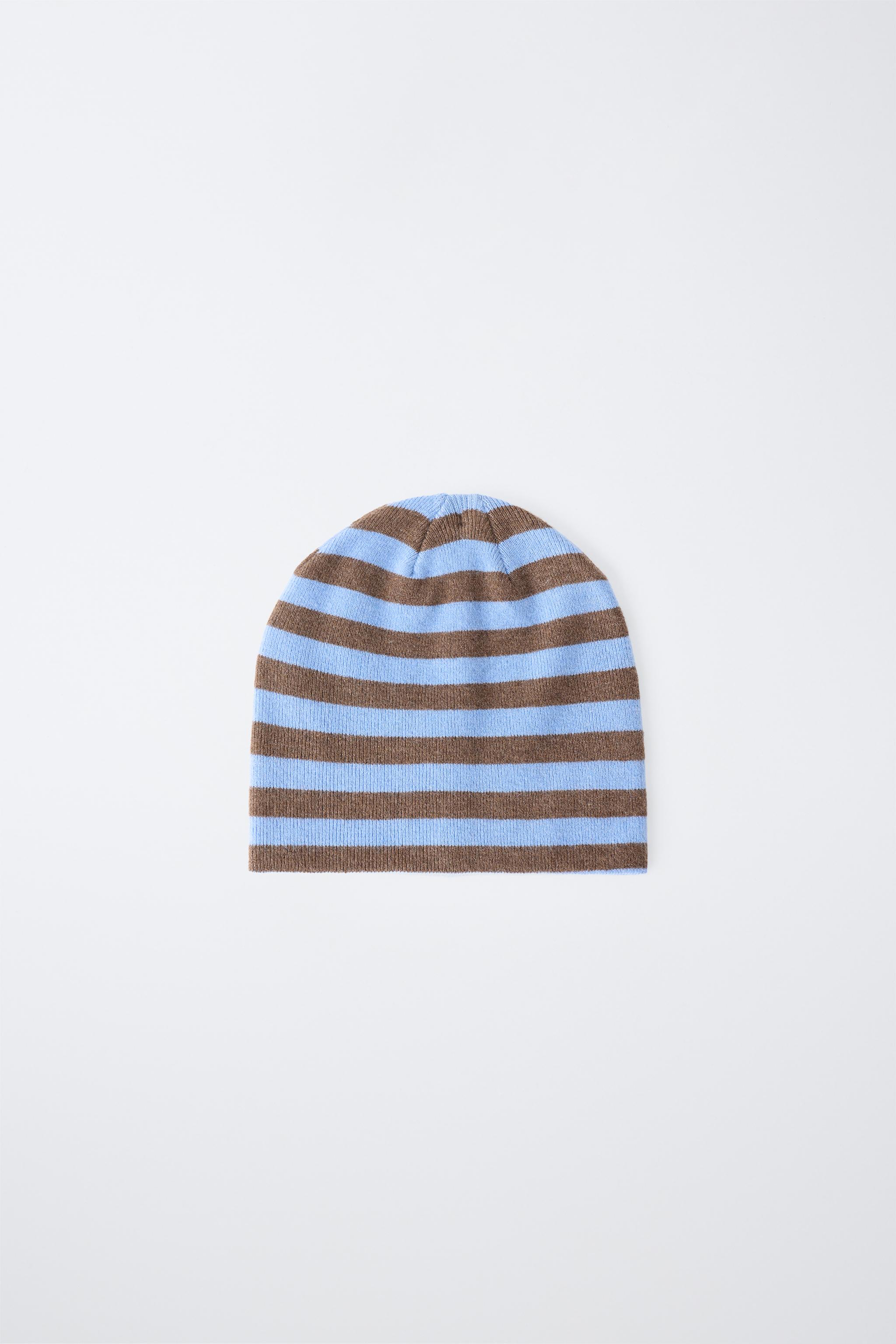STRIPED KNIT BEANIE - Light blue | ZARA Curaçao / Curazao