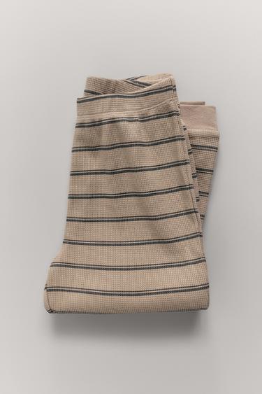 2-6 YEARS/ STRIPED WAFFLE PYJAMAS - camel by Zara