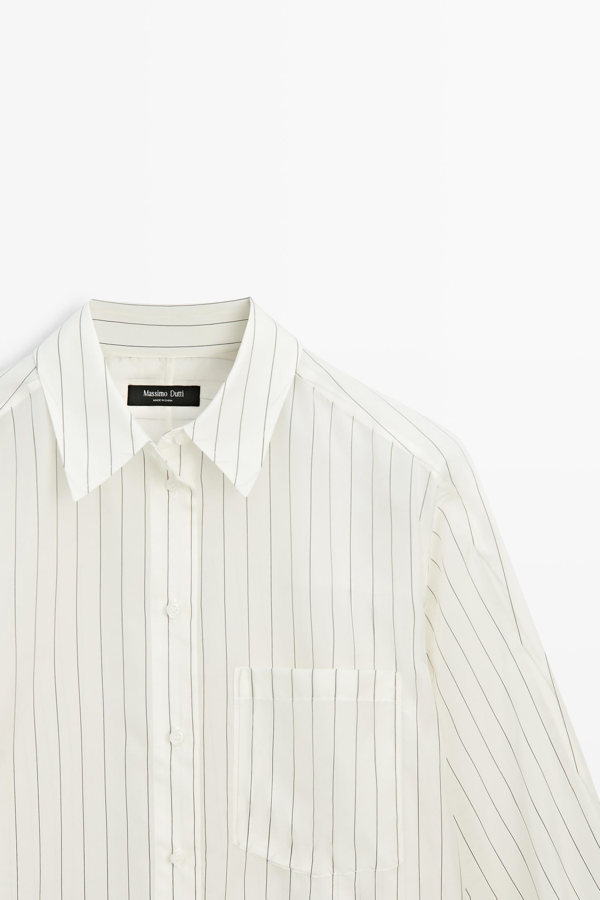 Chemise fluide à rayures avec poche