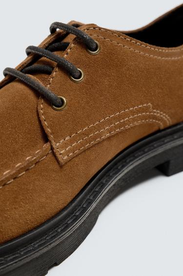 CHAUSSURES EN CUIR AVEC BORDURE - Marron de Zara - Image 2