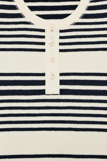 STRIPED HENLEY T-SHIRT - striped by Zara - Image 5