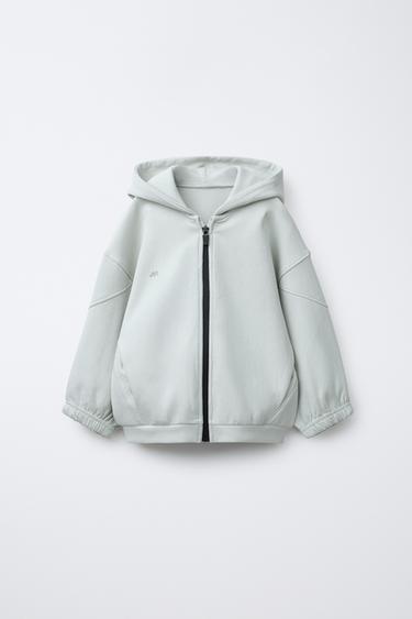 SWEAT INTERLOCK ZIPPÉ À CAPUCHE LOGO - Pierre de Zara