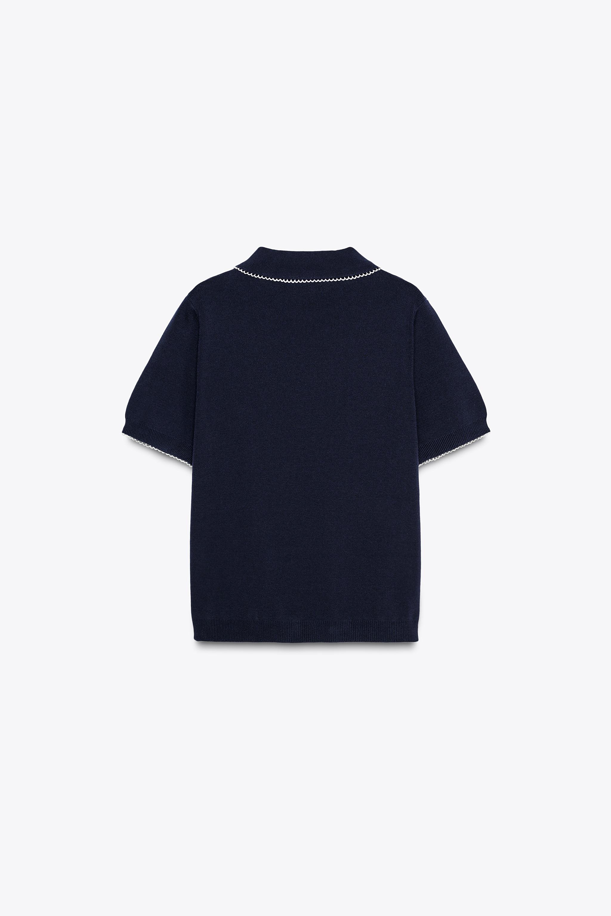 CONTRAST TRIM KNIT TOP