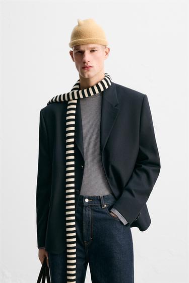LIMITED EDITION RELAXED FIT SUIT BLAZER - Navy blue by Zara