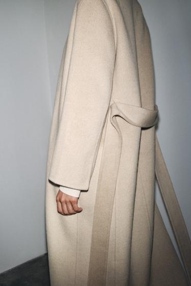 MANTEAU MINIMAL MÉLANGE LAINE ZW COLLECTION ÉDITION LIMITÉE - Beige de Zara - Image 2