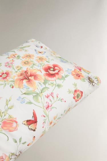TAIE D’OREILLER SATIN IMPRIMÉ FLEURS - Blanc cassé de Zara - Image 5
