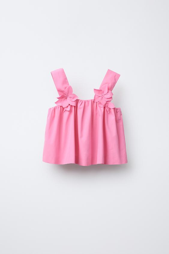 zara haut rose froufrou