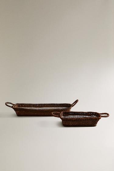 PANIER RECTANGULAIRE ALGUES - Marron foncé de Zara - Image 0