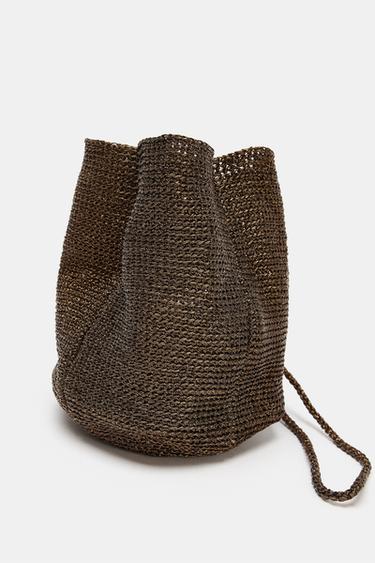 SAC À MAIN EN TISSU MÉTALLISÉ - Marron de Zara - Image 3