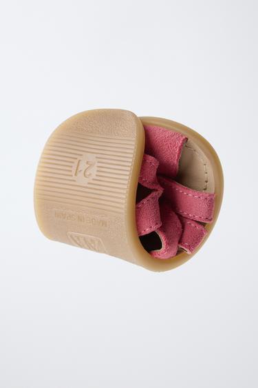 SANDALES STYLE PLAGE EN CUIR - Rose de Zara - Image 2