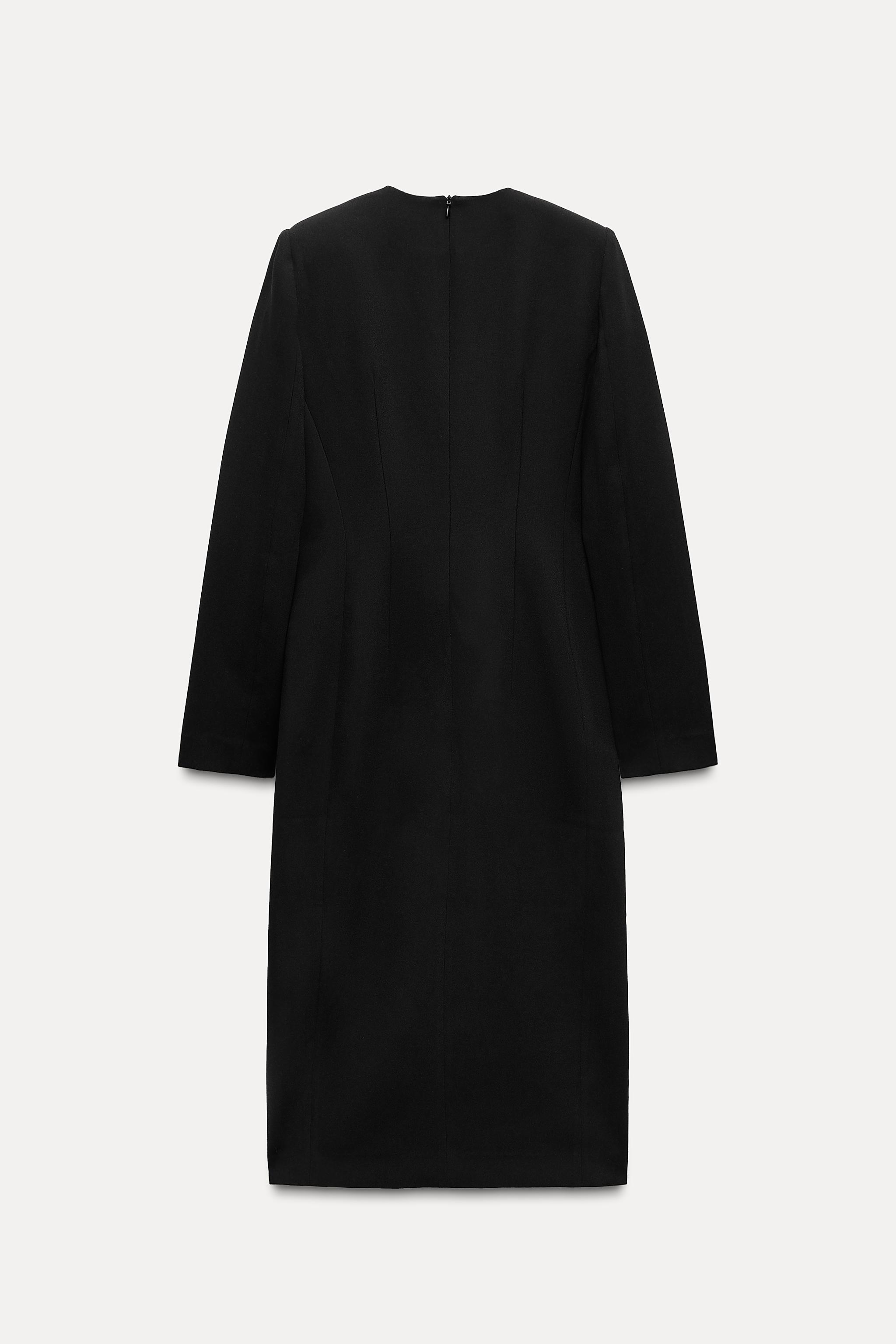VESTIDO ESCOTE PICO ZW COLLECTION - Negro | ZARA Chile