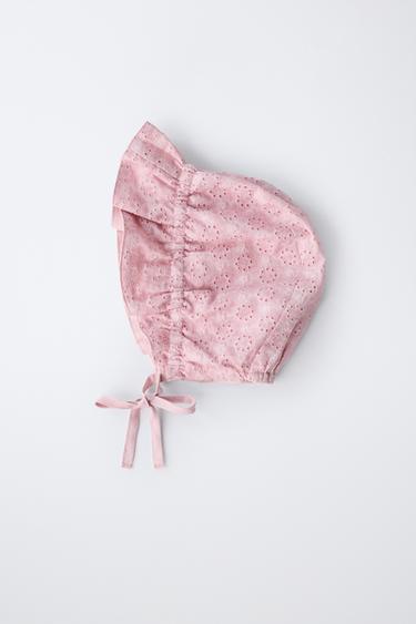 SWISS EMBROIDERED BONNET - Pink by Zara - Image 3