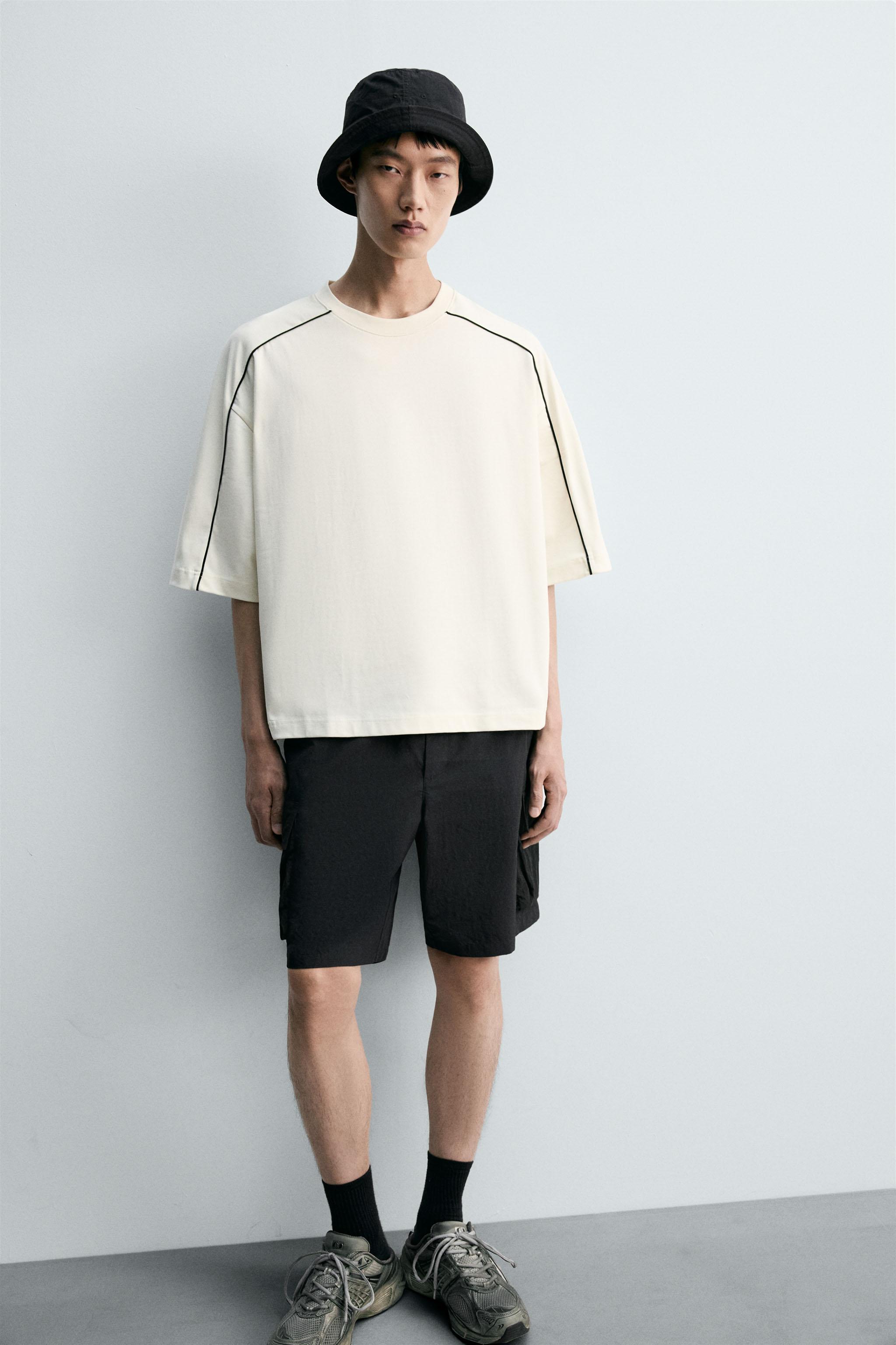 コントラストトリム付きスウェットシャツ - オフホワイト | ZARA