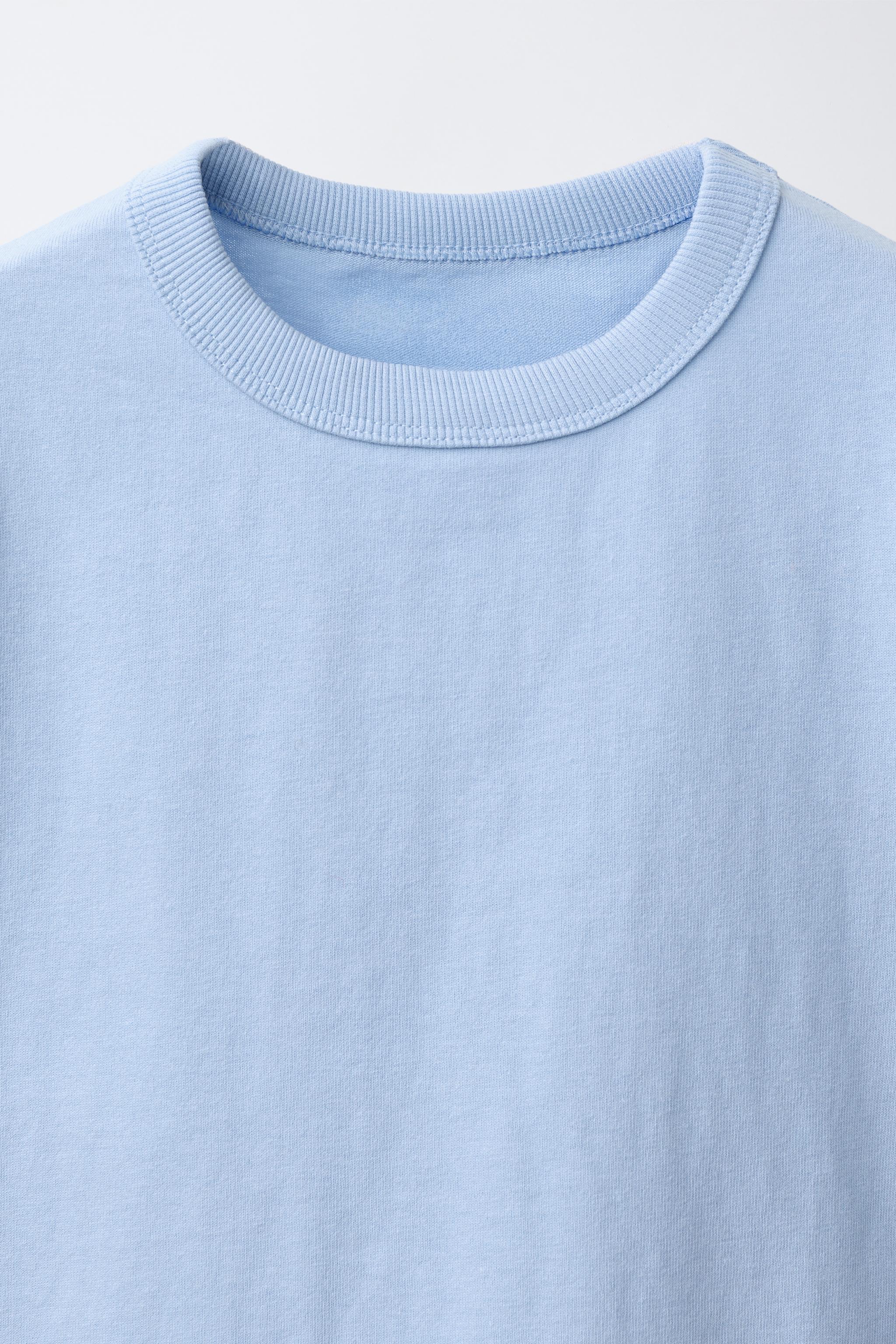 無地ラスティックTシャツ - ライトブルー | ZARA Japan / 日本