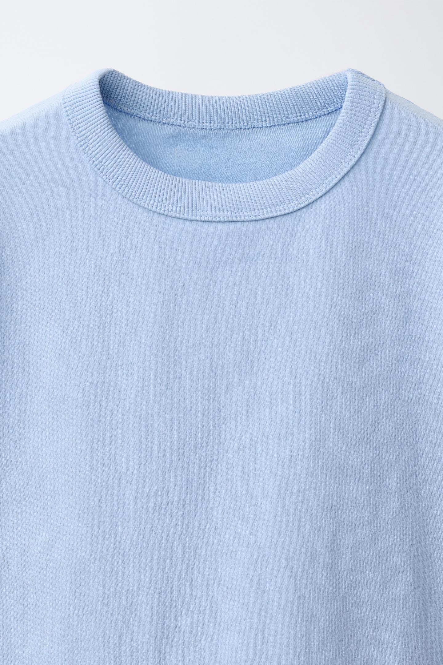Детская футболка Zara Plain Textured, цвет: Светлый синий — фото 3