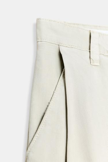 PANTALON BALLON À PINCES - vert délavé de Zara - Image 7