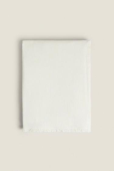 Zara PLAIN MULTI-PURPOSE BLANKET - Ecru