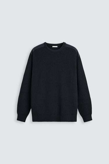 SWEATER WITH MATCHING PATCHES - Navy blue by Zara