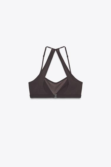 SEAMLESS COMBINED TULLE TOP - Brown by Zara - Image 6