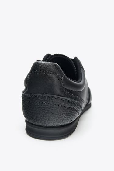 LEATHER TRAINERS - Black by Zara - Image 3
