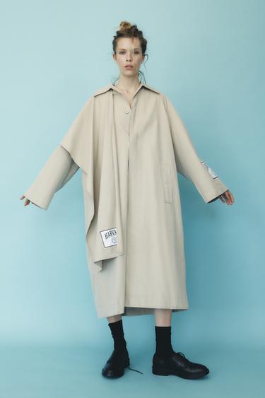 HARVARD UNIVERSITY CAPE TRENCH COAT - Light green by Zara