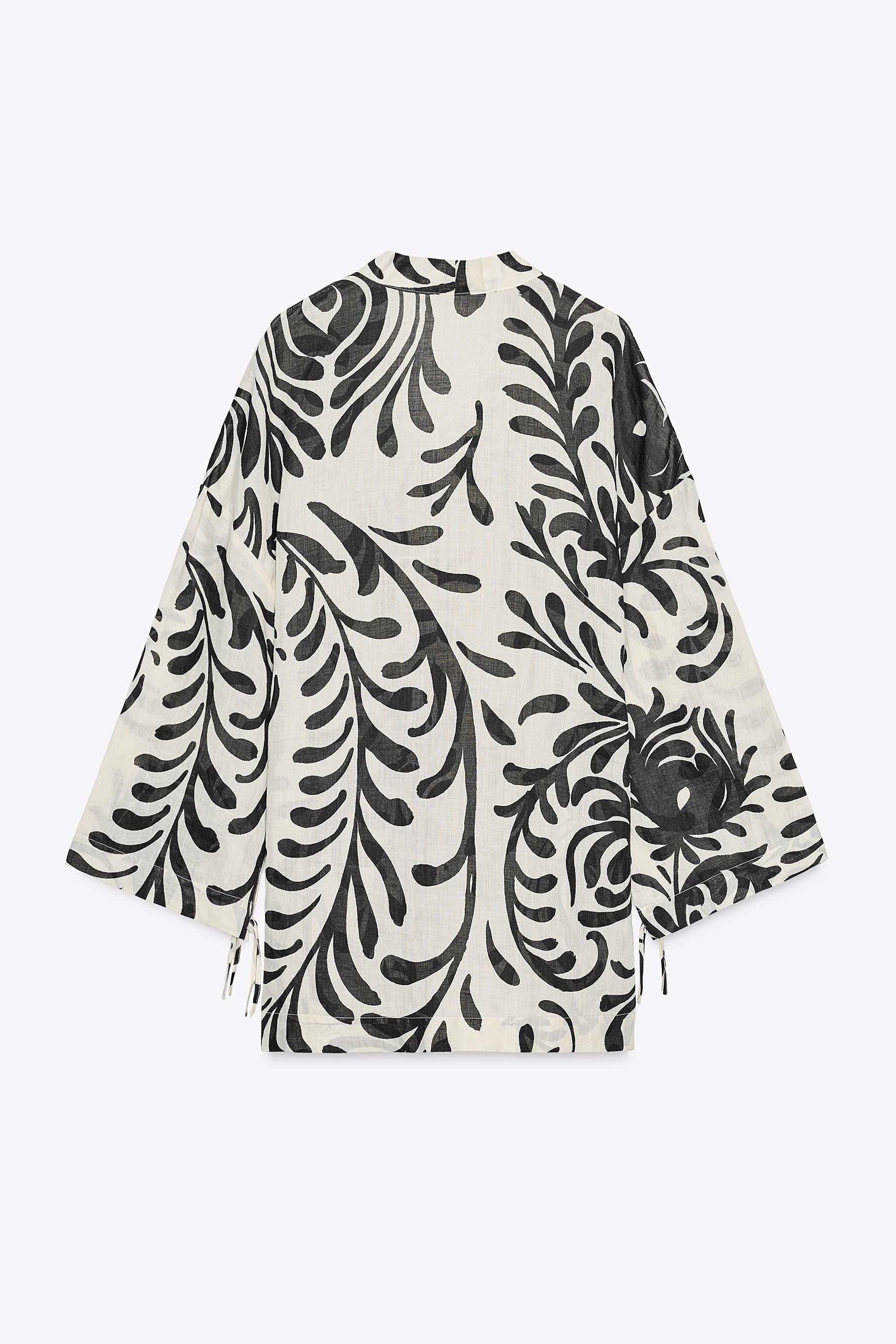 郵送買取 新品5台以上送料無料キャンペーン中！！  ZW COLLECTION ZARA | beige Light - KIMONO PRINTED RAMIE バッグ