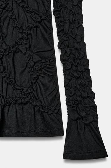 HIGH NECK long sleeve TOP - Black by Zara - Image 6