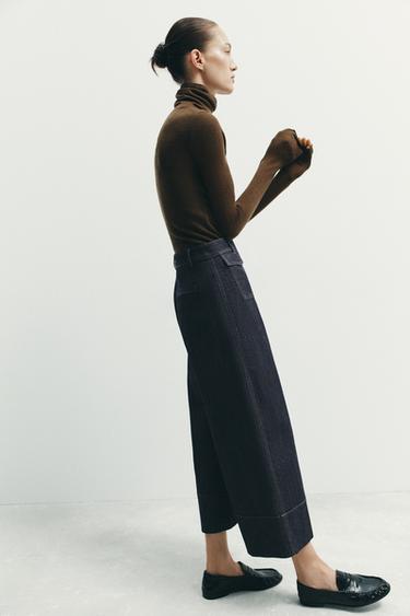 CALÇA CULOTTE JEANS Z1975 - Azul da Zara