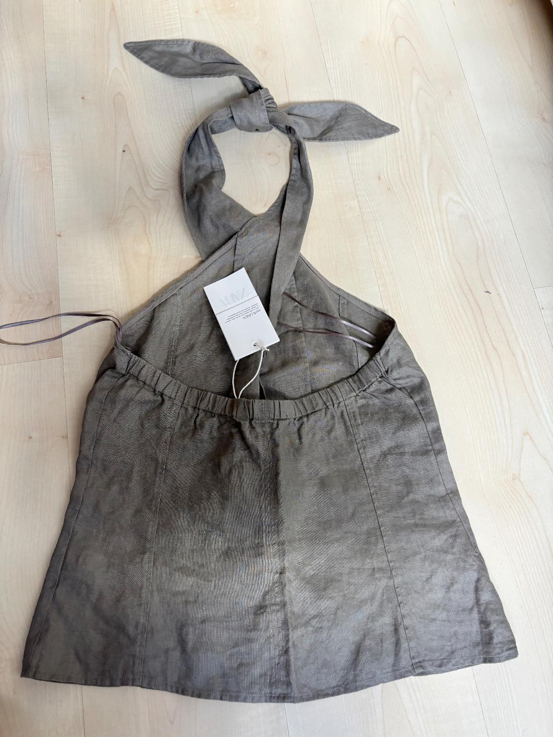 ZW COLLECTION 100% LINEN HALTER WAISTCOAT TOP - Image 6