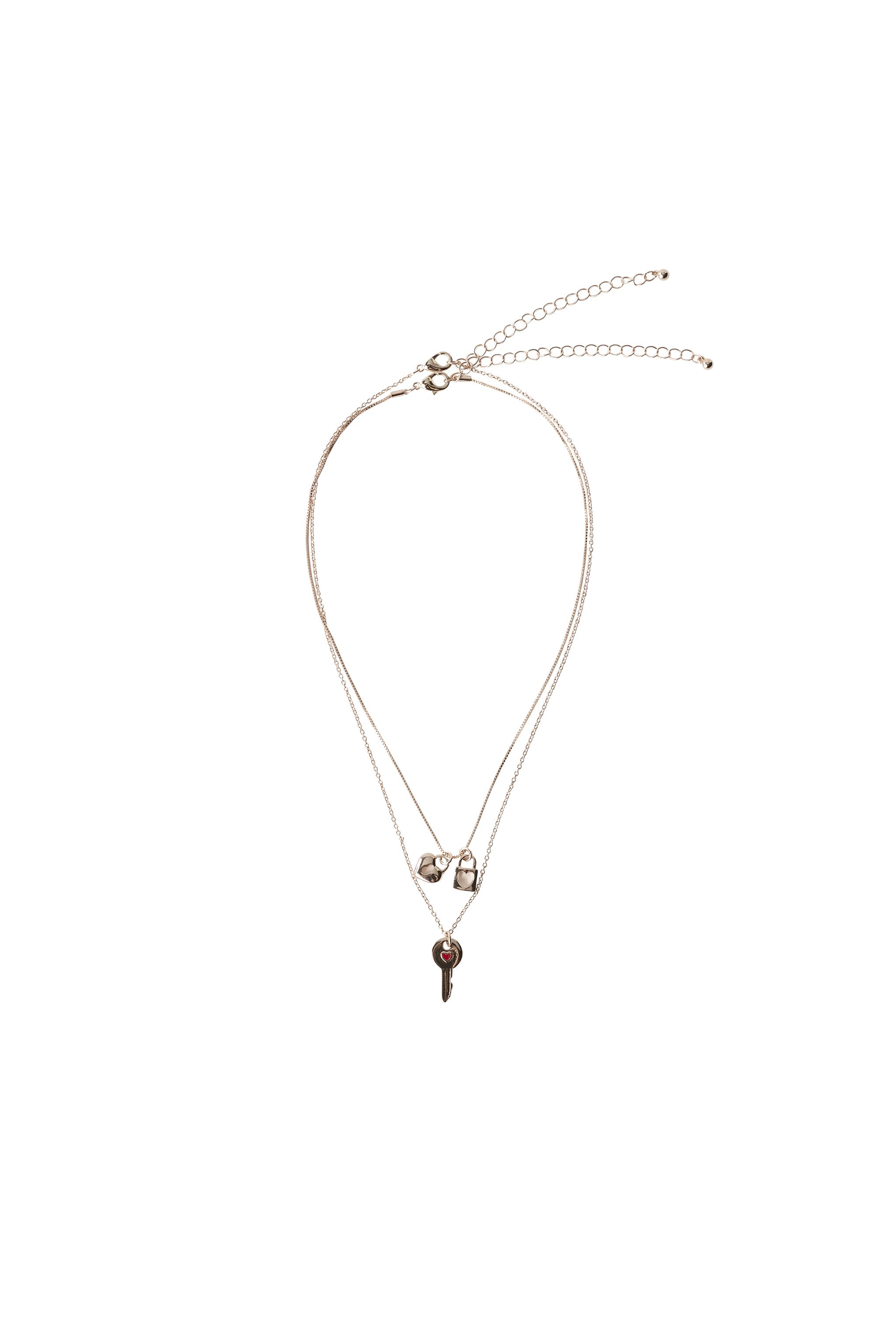 PACK OF TWO KEY AND PADLOCK NECKLACES - Golden | ZARA United Kingdom