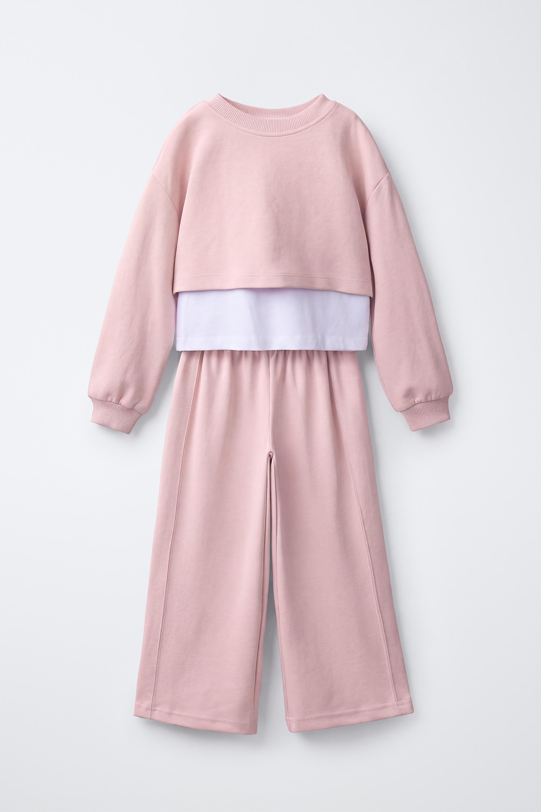 CONJUNTO INTERLOCK SUDADERA DOBLE Y PANTALÓN WIDE LEG