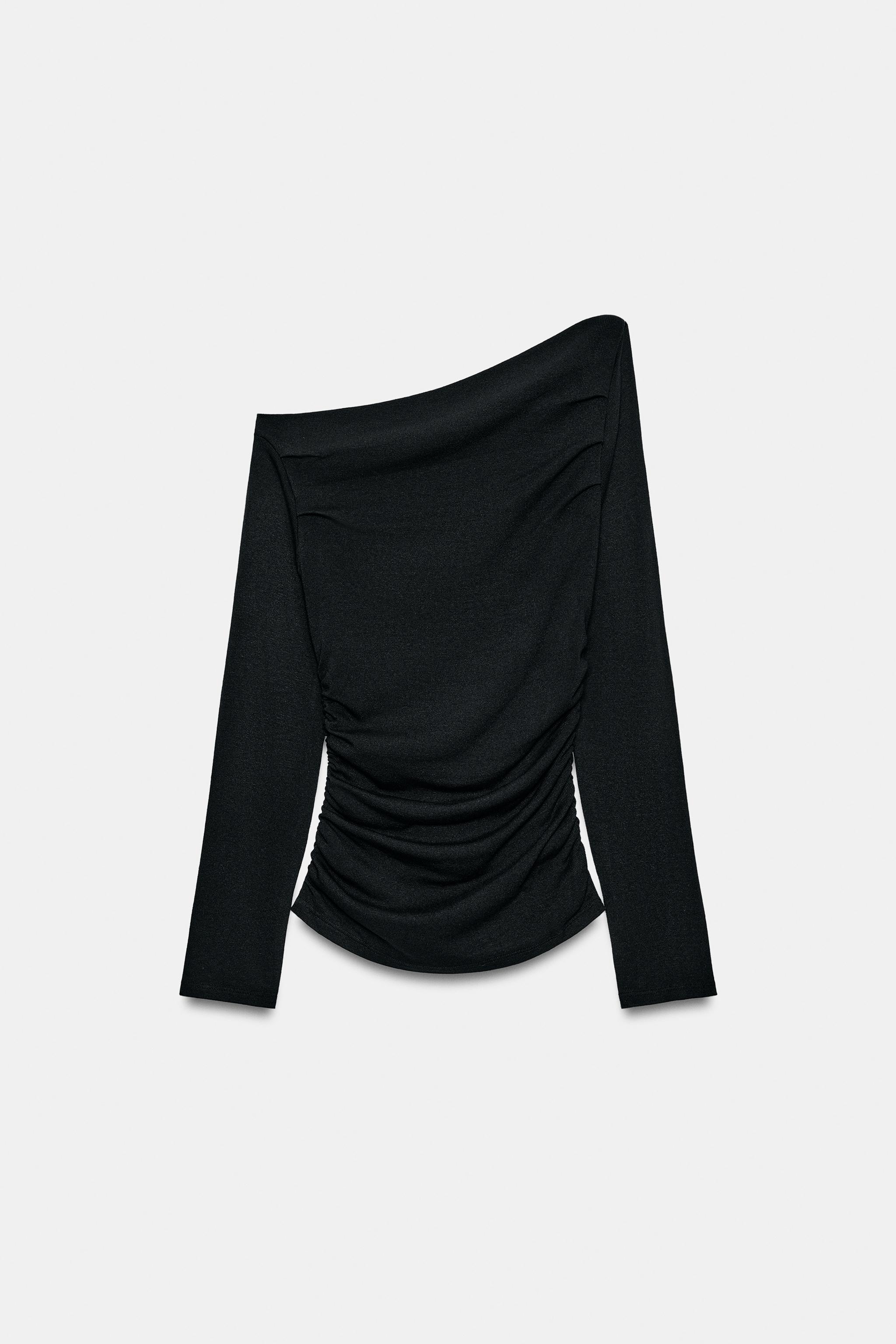 ASYMMETRICAL DRAPED TOP