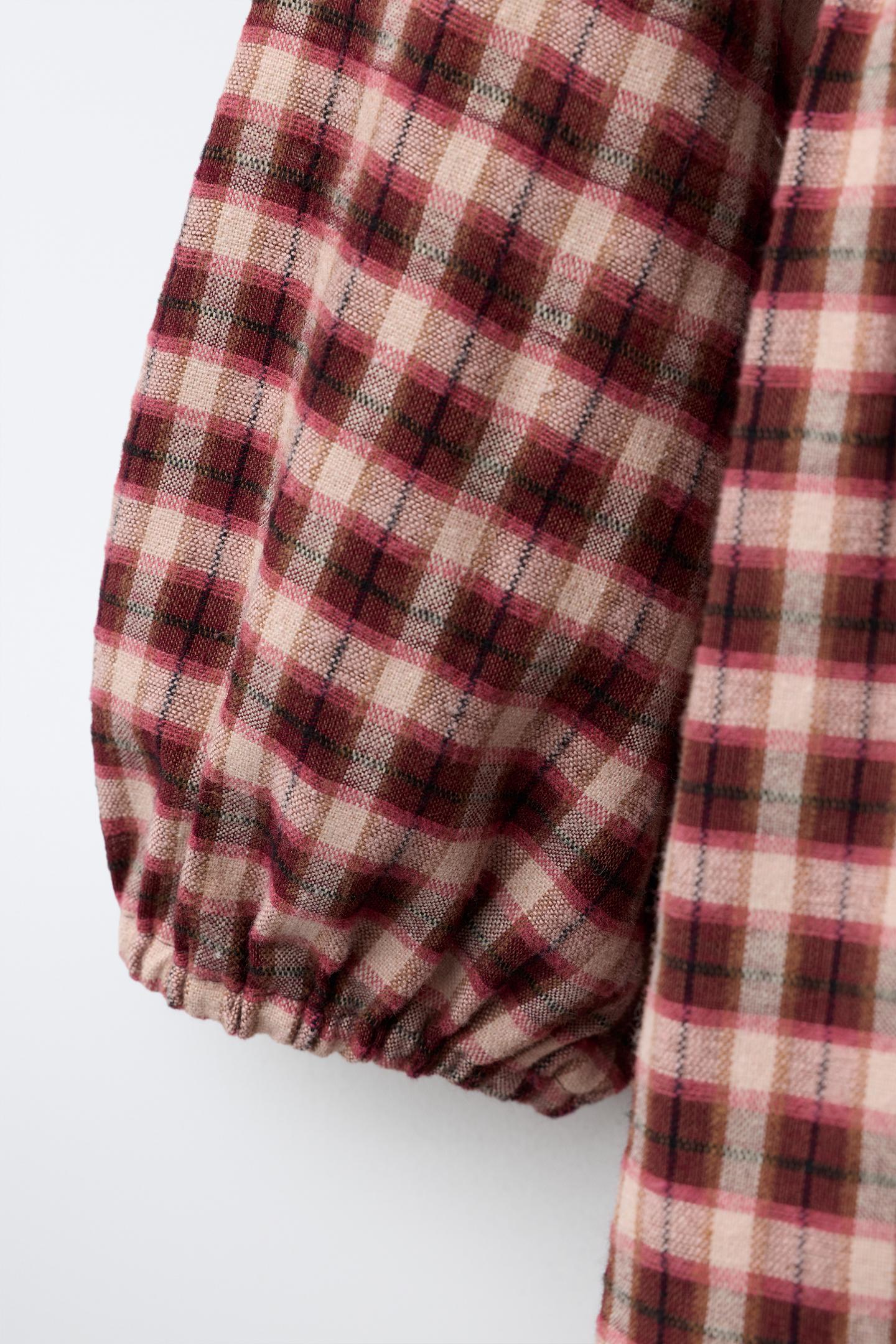 Детское платье Zara Plaid Print, цвет: Розовый — фото 4