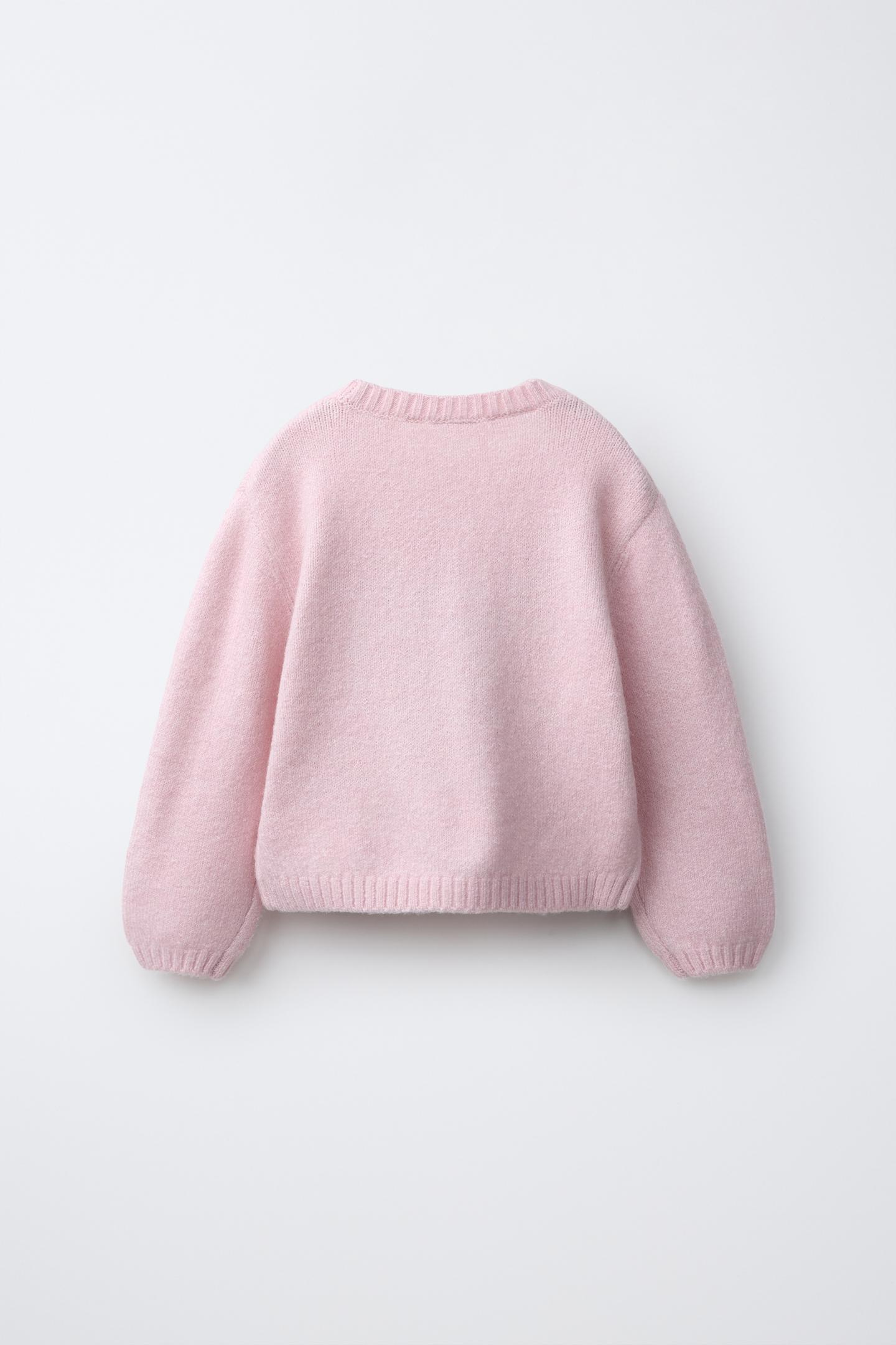 Детский свитер Zara Bambi © Disney Knit, цвет: Розовый — фото 3