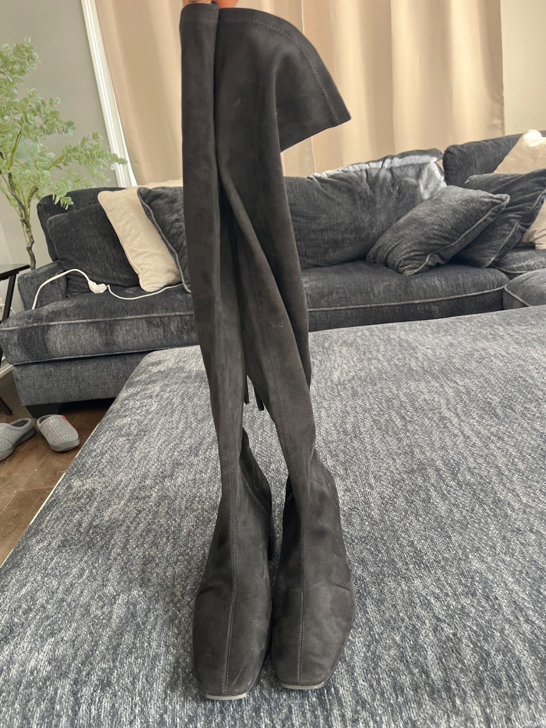 STRETCHY OVER THE KNEE BOOTS. SUEDE MATERIAL. - Image 7