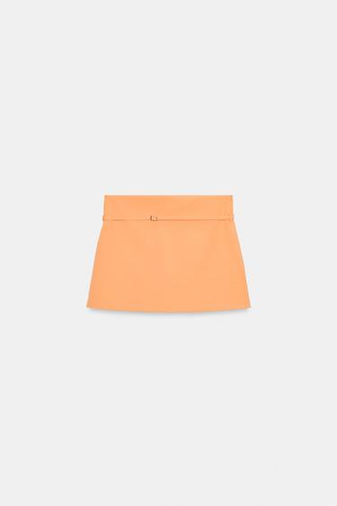 SKORT WITH BELT - Tangerine by Zara
