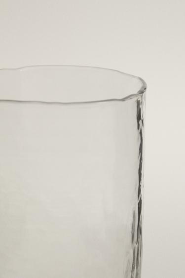 HAMMERED DESIGN GLASS SOFT DRINK TUMBLER - Transparent by Zara - Image 2