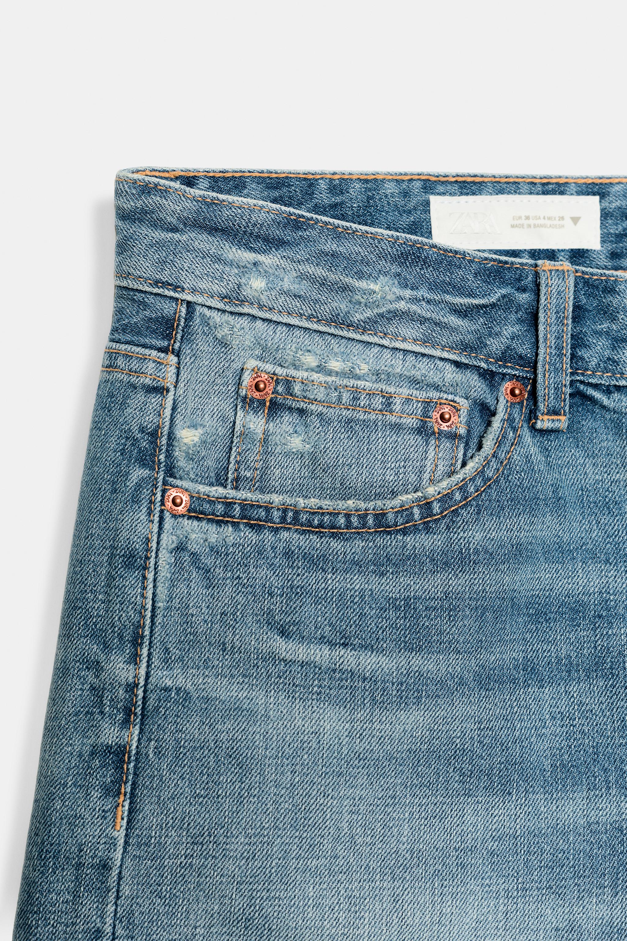 Женские шорты Zara REGULAR FIT MID-RISE DENIM SHORTS — фото 7