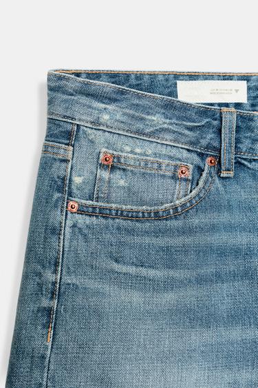 REGULAR FIT MID-WAIST DENIM BERMUDA SHORTS - Blue by Zara - Image 7
