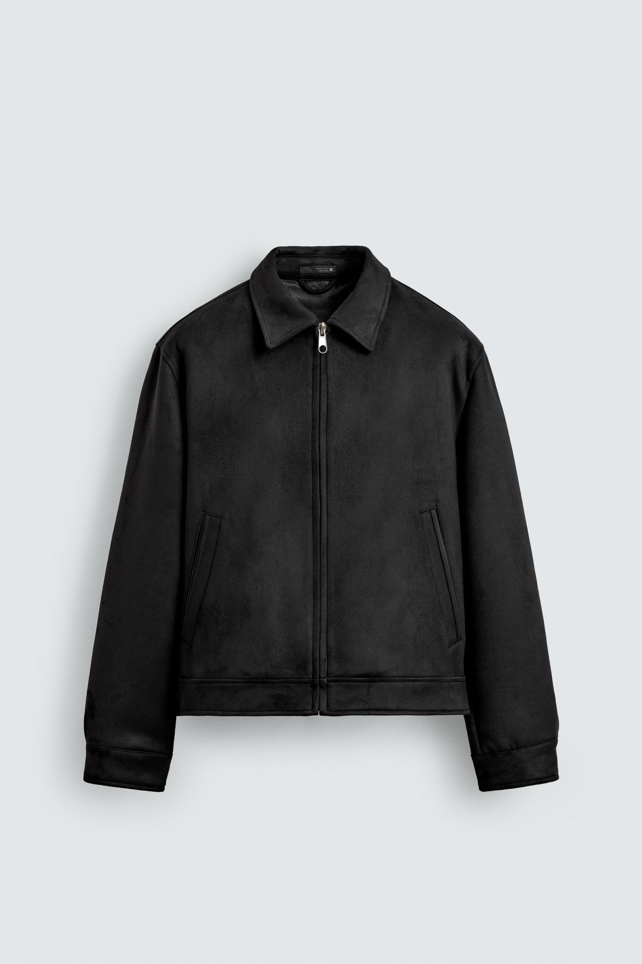 REGULAR FIT FAUX SUEDE JACKET