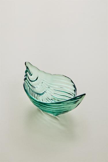 Zara SHELL GLASS BOWL - Blue / Green