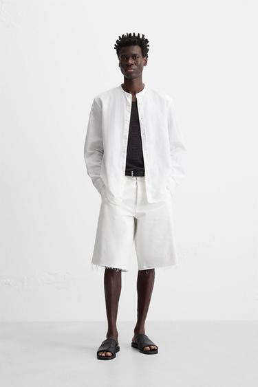 Zara LINEN - COTTON SHIRT - White - Image 0