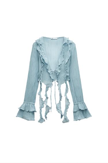 RUFFLED PLEATED TOP